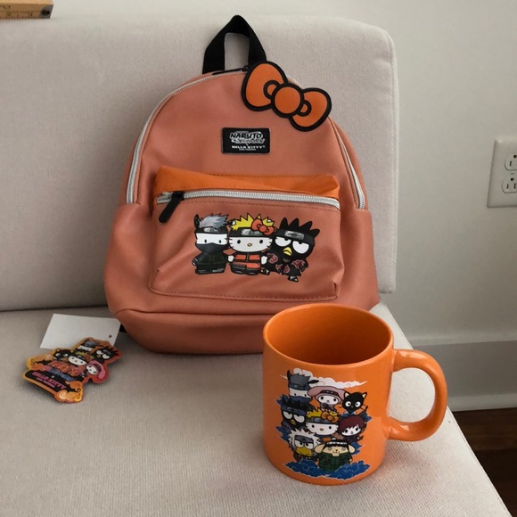 Hello Kitty Handbags - HELLO KITTY AND FRIENDS X NARUTO SHIPPUDEN BUNDLE BACKPACK AND MUG NWT